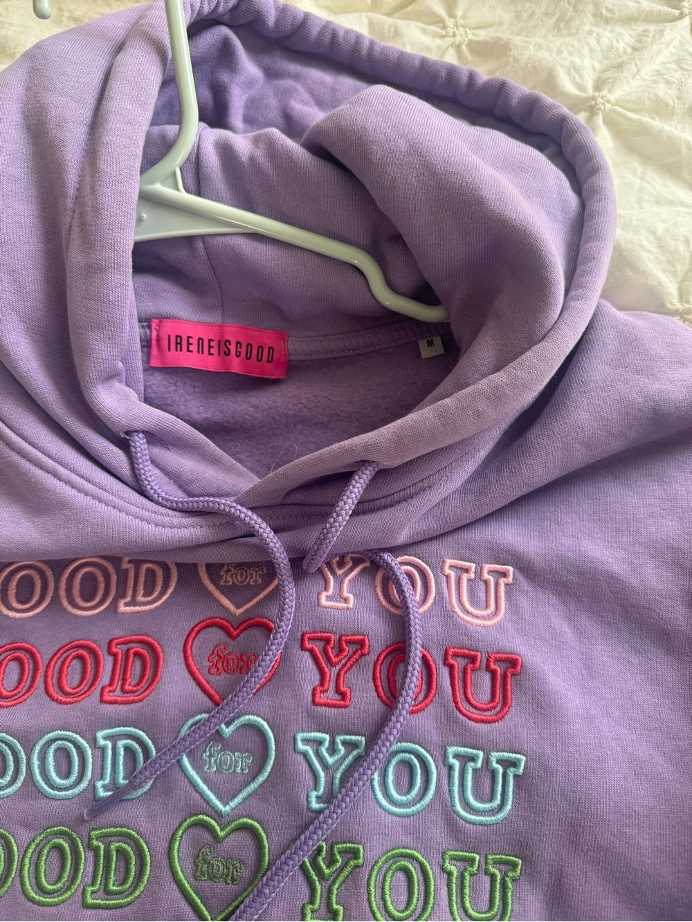 Ireneisgood Lavender Embroidered Hoodie - Purple